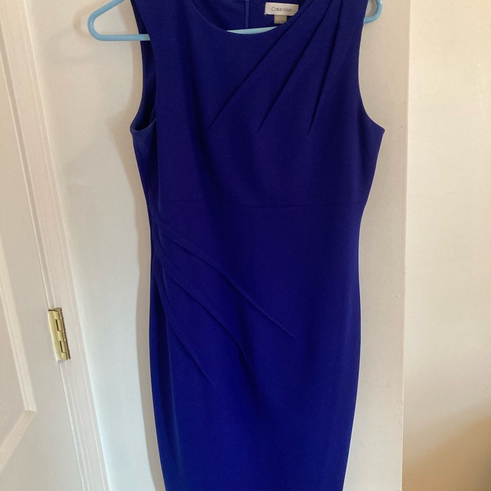 Calvin Klein Cobalt Blue Sleeveless Sheath Dress